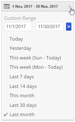 Select a custom Date Range